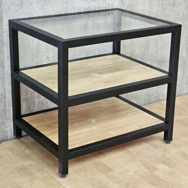 Kệ trang trí 80x60x75cm gỗ cao su chân sắt KTT68101