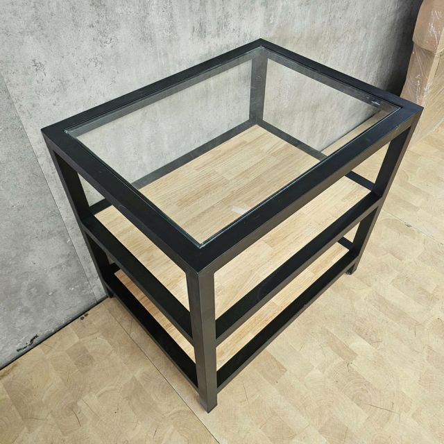 Kệ trang trí 80x60x75cm gỗ cao su chân sắt KTT68101