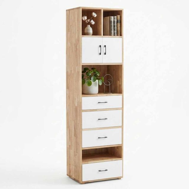 Kệ trang trí 56x40x205cm gỗ cao su chân sắt KTT68105