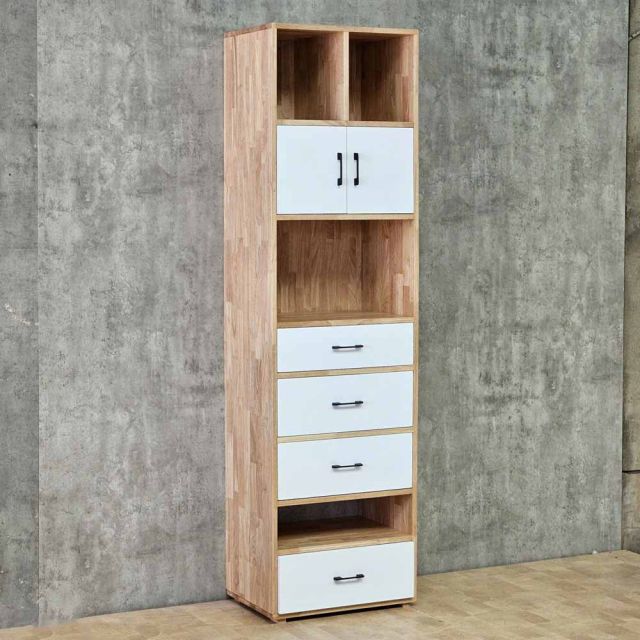Kệ trang trí 56x40x205cm gỗ cao su chân sắt KTT68105