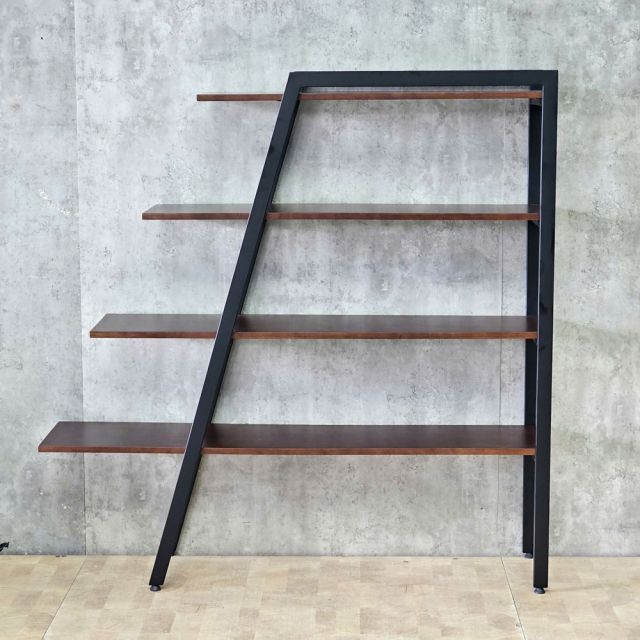 Kệ sách trang trí A2-SHELF gỗ cao su khung sắt KTT68107