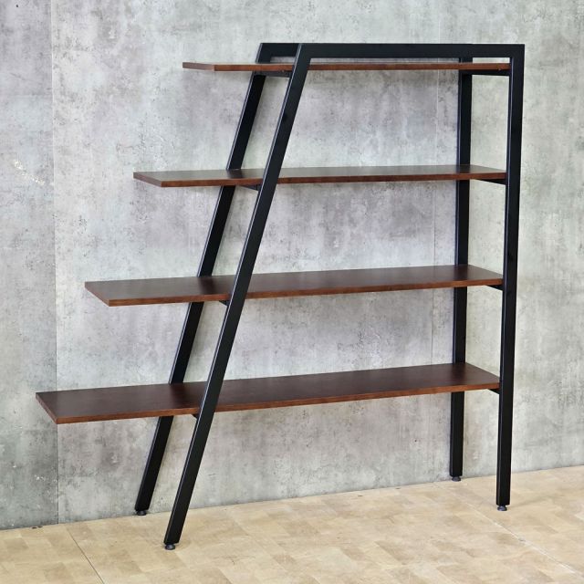 Kệ sách trang trí A2-SHELF gỗ cao su khung sắt KTT68107