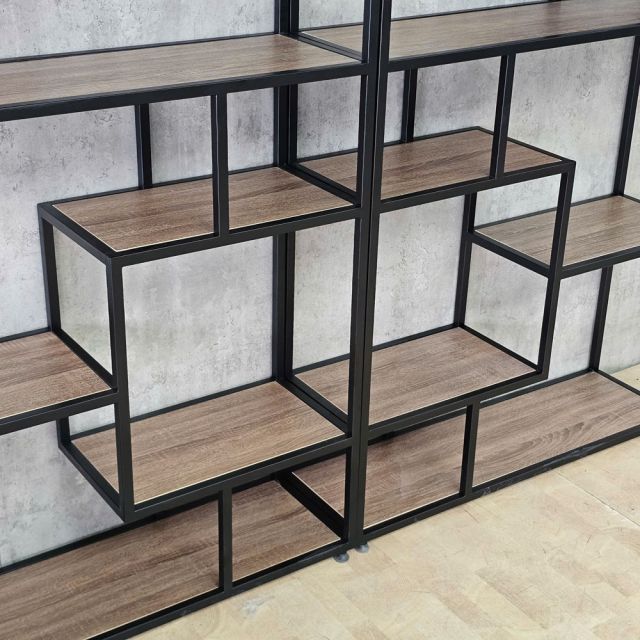 Kệ trang trí phòng khách đôi CENSOUR 200x30x200cm gỗ plywood khung sắt KTT68108