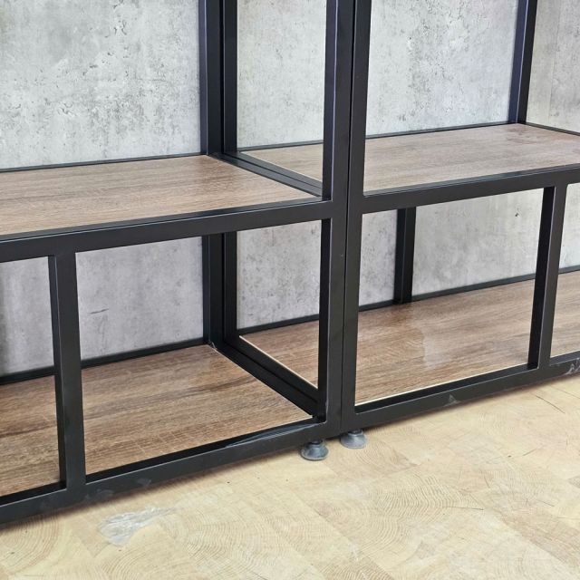 Kệ trang trí phòng khách đôi CENSOUR 200x30x200cm gỗ plywood khung sắt KTT68108