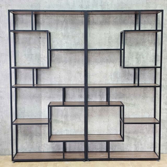 Kệ trang trí phòng khách đôi CENSOUR 200x30x200cm gỗ plywood khung sắt KTT68108