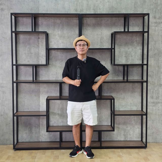 Kệ trang trí phòng khách đôi CENSOUR 200x30x200cm gỗ plywood khung sắt KTT68108
