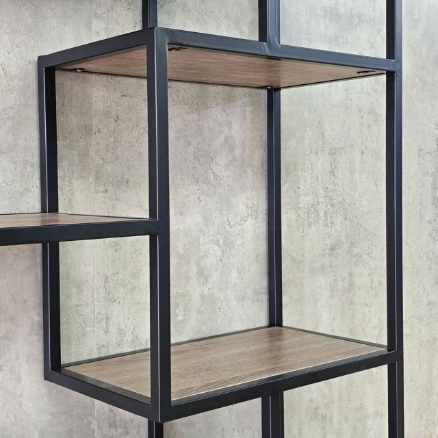 Kệ trang trí phòng khách đôi CENSOUR 200x30x200cm gỗ plywood khung sắt KTT68108