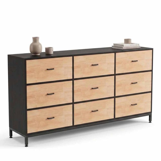Tủ để đồ 180x40x90cm gỗ cao su chân sắt KTT68110