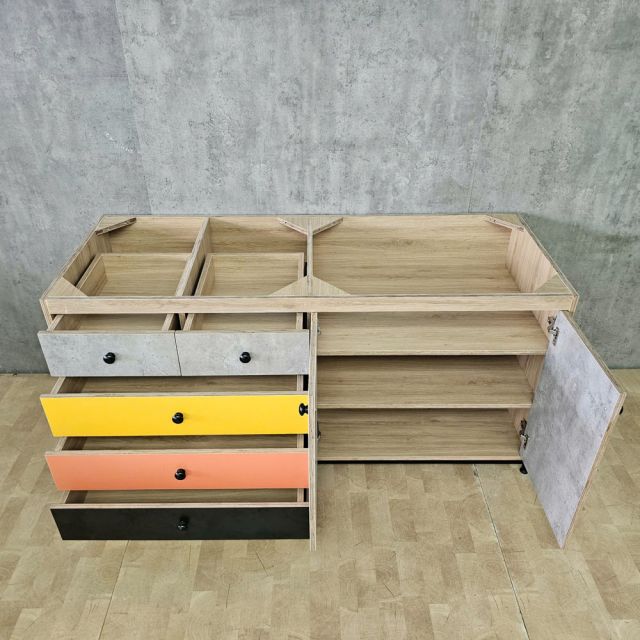 Module tủ bếp dưới 160x60cm gỗ plywood chân sắt MTBD022