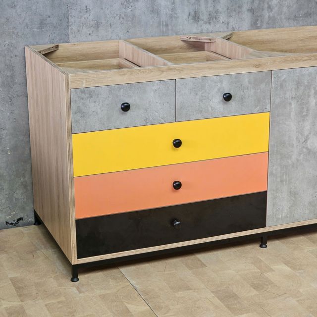 Module tủ bếp dưới 160x60cm gỗ plywood chân sắt MTBD022