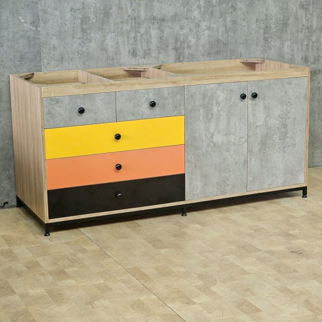Module tủ bếp dưới 160x60cm gỗ plywood chân sắt MTBD022