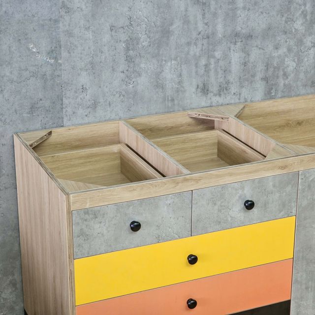 Module tủ bếp dưới 160x60cm gỗ plywood chân sắt MTBD022