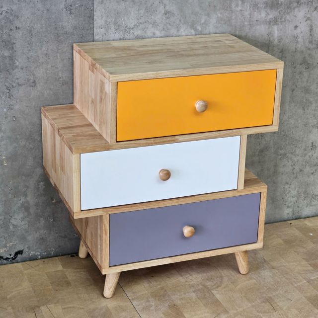 Tủ đầu giường COLO gỗ cao su 60x35x67cm - TDG68081