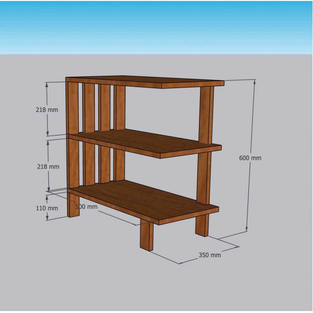 Kệ đầu giường 50x35x60cm gỗ cao su TDG68082