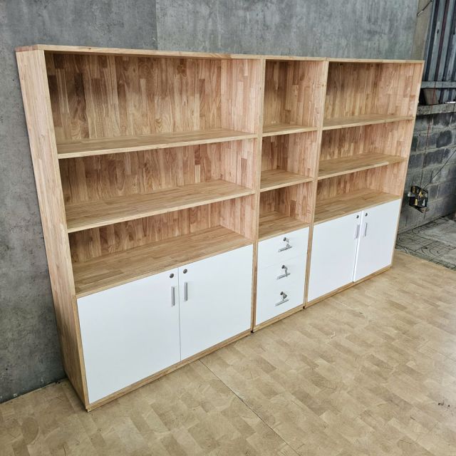 Tủ đựng hồ sơ văn phòng 270x35x170cm gỗ cao su THS68008