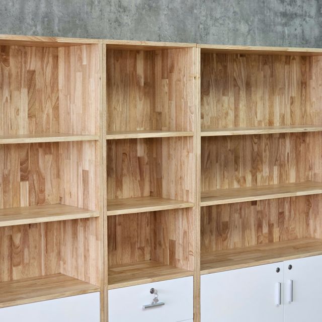 Tủ đựng hồ sơ văn phòng 270x35x170cm gỗ cao su THS68008