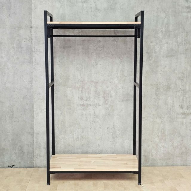 Kệ treo quần áo CHUNL 100x50x180cm gỗ cao su khung sắt TQA68109