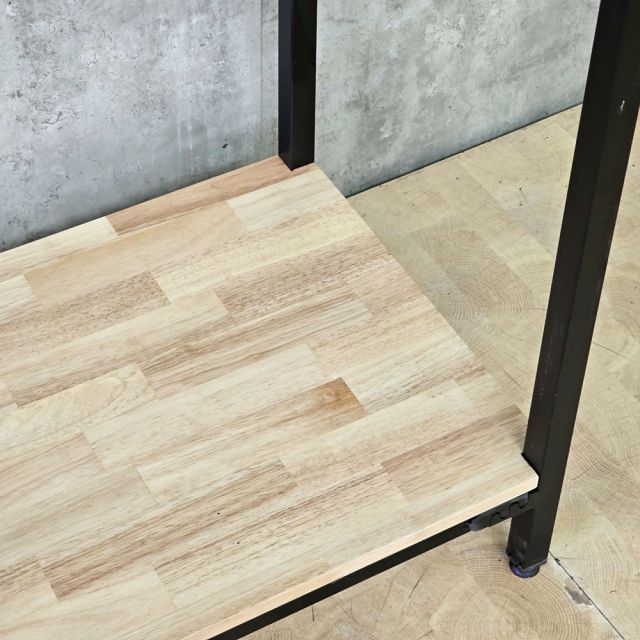 Kệ treo quần áo CHUNL 100x50x180cm gỗ cao su khung sắt TQA68109