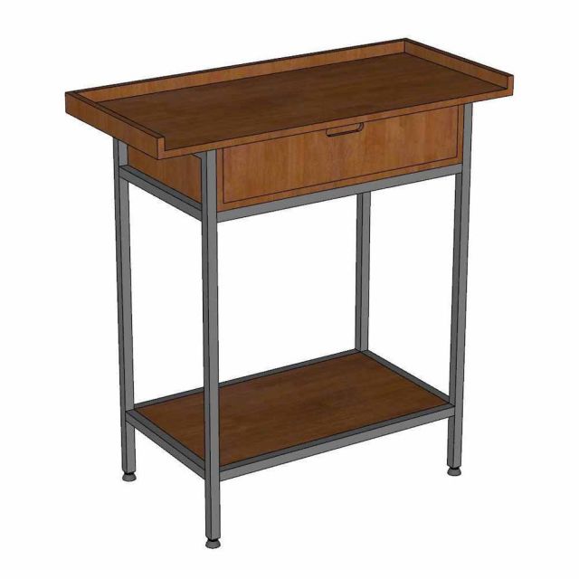 Bàn thờ gia tiên 107x48x100cm gỗ cao su chân sắt sơn tĩnh điện TTGT005