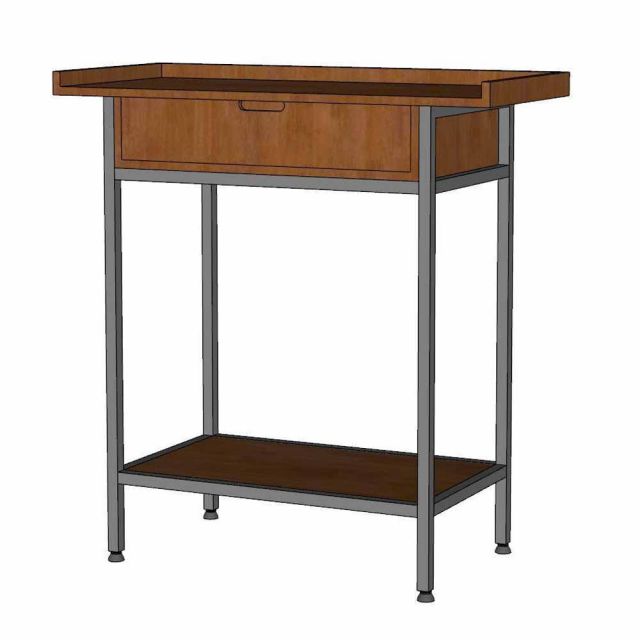 Bàn thờ gia tiên 107x48x100cm gỗ cao su chân sắt sơn tĩnh điện TTGT005