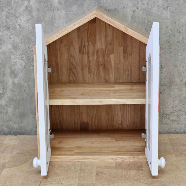 Tủ thuốc y tế gia đình 40x30x49cm cửa kính gỗ cao su TTYT001