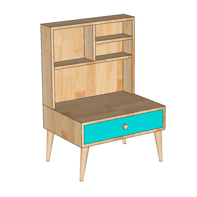 Bàn trang điểm ngồi bệt gỗ cao su - BTD68089