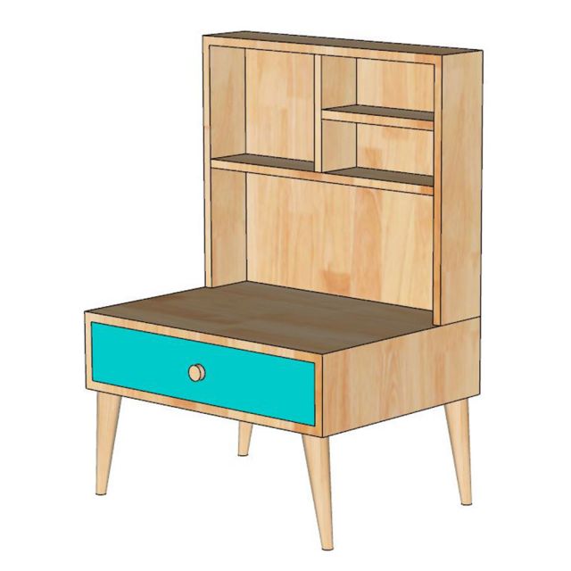 Bàn trang điểm ngồi bệt gỗ cao su - BTD68089
