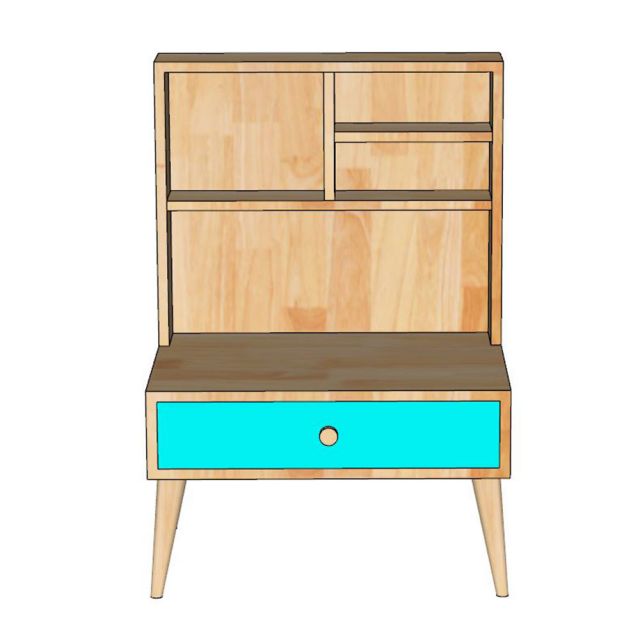 Bàn trang điểm ngồi bệt gỗ cao su - BTD68089