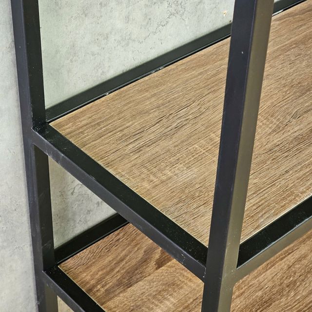 Kệ trang trí khung sắt gỗ plywood 100x30x180cm - KTT68102