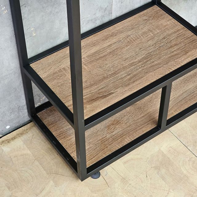 Kệ trang trí khung sắt gỗ plywood 100x30x180cm - KTT68102
