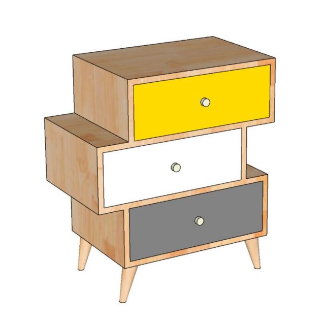 Tủ đầu giường COLO gỗ cao su 60x35x67cm - TDG68081