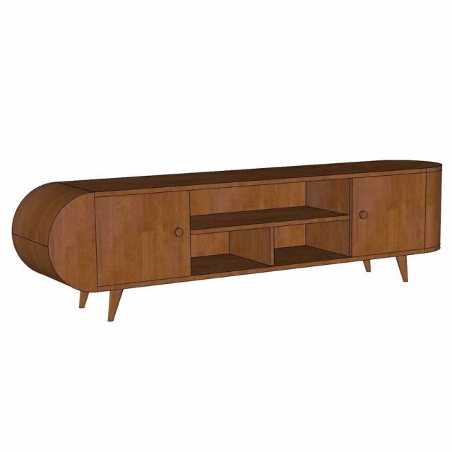 Kệ tivi phòng khách 180x35x45cm gỗ cao su KTV68146
