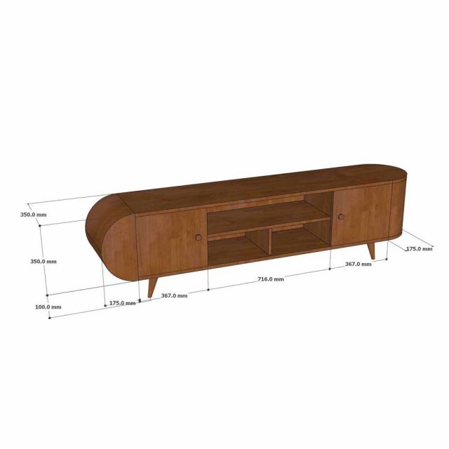 Kệ tivi phòng khách 180x35x45cm gỗ cao su KTV68146