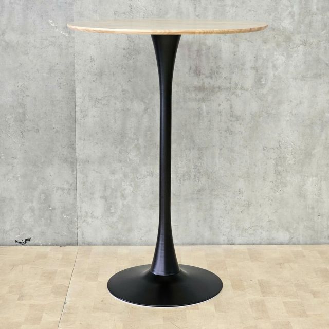 Bàn bar tròn đk 80cm gỗ cao su chân sắt BB048