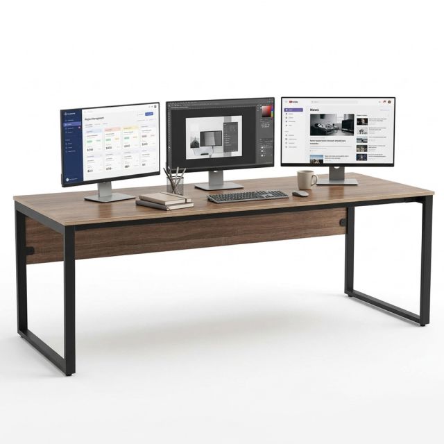Bàn giám đốc 210x81cm gỗ plywood chân sắt BGD68091