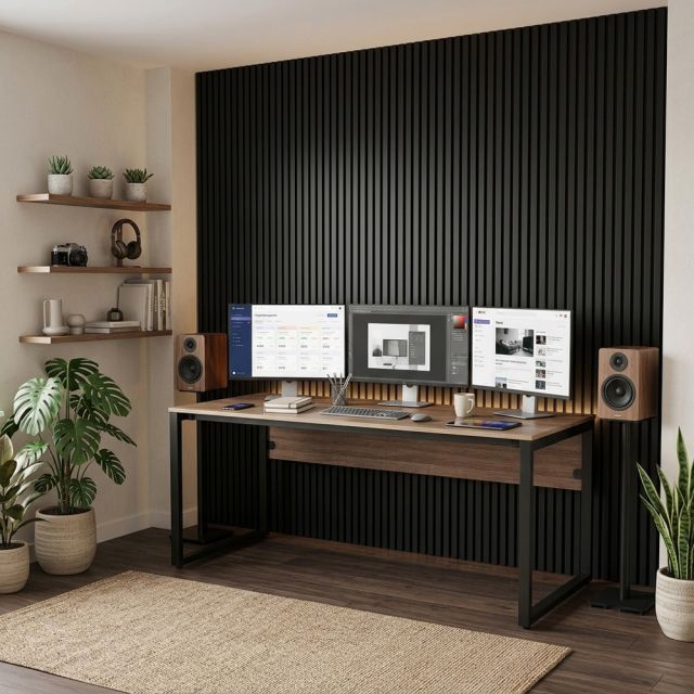 Bàn giám đốc 210x81cm gỗ plywood chân sắt BGD68091
