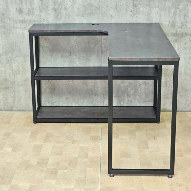 Bàn góc L liền kệ 120x100cm gỗ cao su CD68053