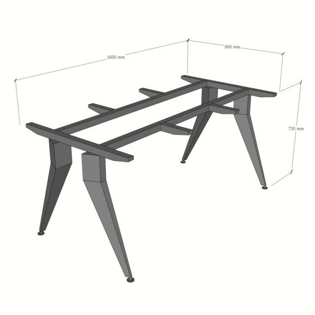 Chân bàn sắt 160x80cm sơn tĩnh điện CHB68132