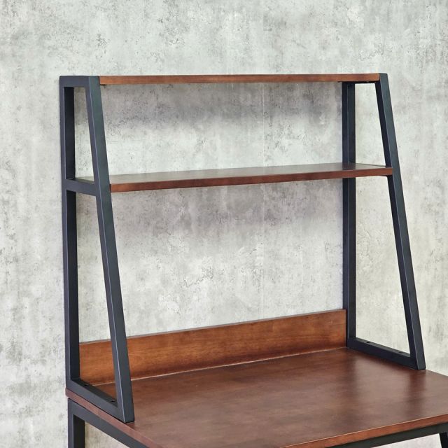 Bàn học mini kết hợp kệ sách 80x60x145cm gỗ cao su chân sắt FD68042