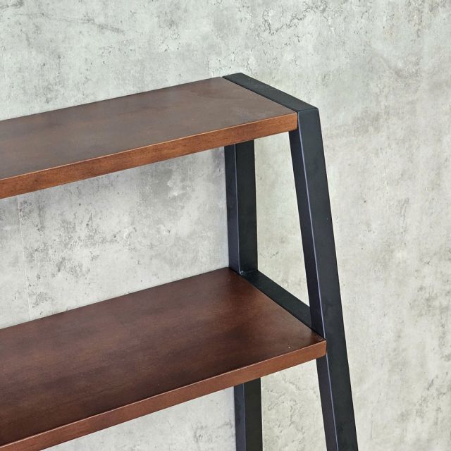 Bàn học mini kết hợp kệ sách 80x60x145cm gỗ cao su chân sắt FD68042