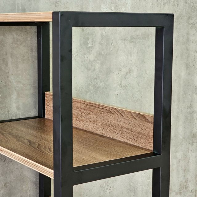 Bàn học UBAN kết hợp kệ sách 150x60x140cm gỗ plywood chân sắt FD68097