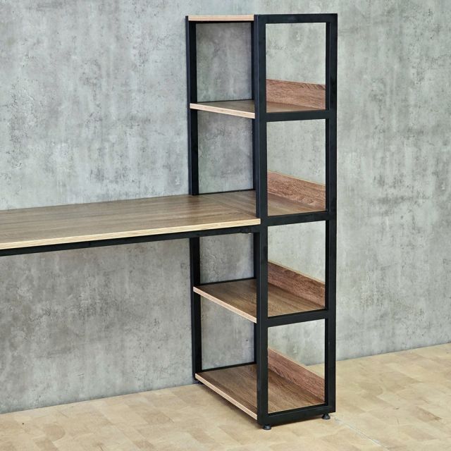 Bàn học UBAN kết hợp kệ sách 150x60x140cm gỗ plywood chân sắt FD68097
