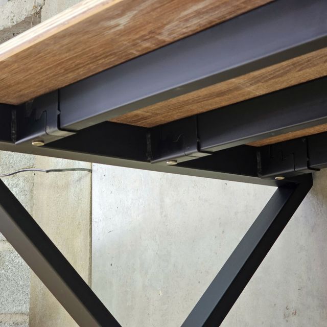 Bàn làm việc 220x70cm gỗ plywood chân sắt hệ XConcept - HBXC077