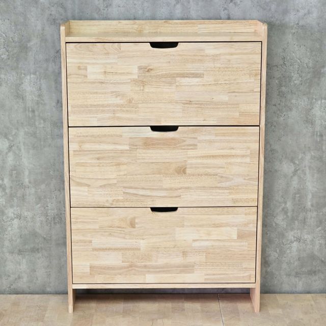 Tủ kệ giày dép cửa lật áp tường 110x20x100cm gỗ cao su KG68136