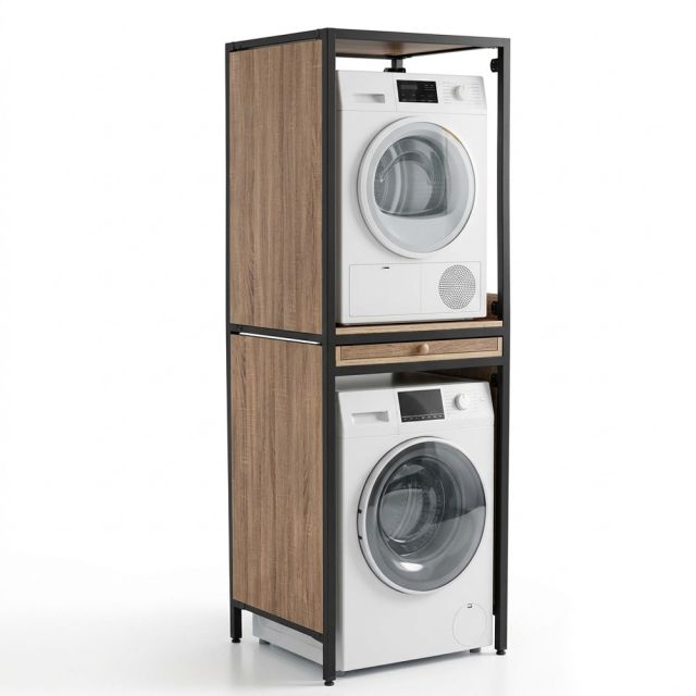 Kệ máy giặt 69x64x199cm gỗ plywood chân sắt KMG68040
