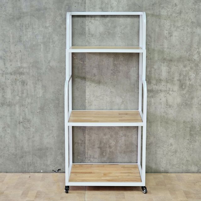 Kệ máy in di động 65x55x140cm gỗ cao su khung sắt KMI68013