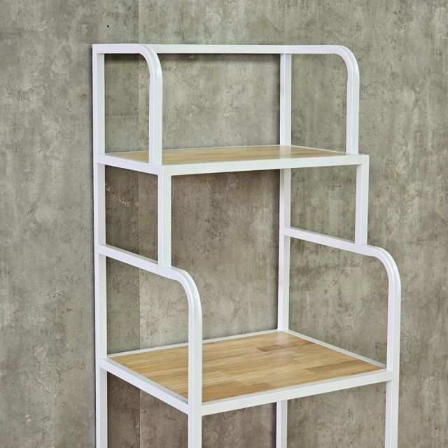 Kệ máy in di động 65x55x140cm gỗ cao su khung sắt KMI68013