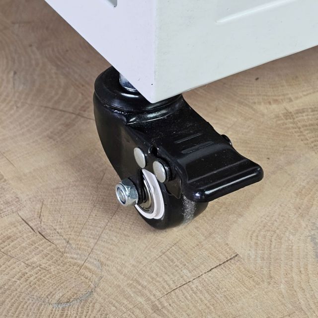 Kệ máy in di động 65x55x140cm gỗ cao su khung sắt KMI68013