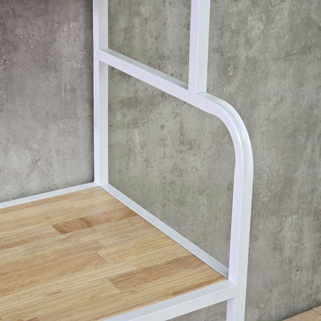Kệ máy in di động 65x55x140cm gỗ cao su khung sắt KMI68013