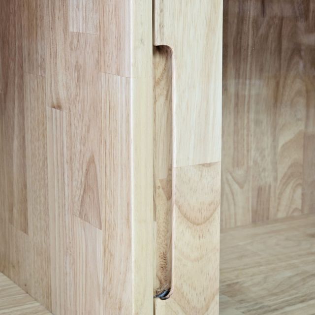 Kệ sách 91x40x180cm gỗ cao su cửa kính ngăn kéo lưới mây KS68379